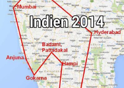 Südwest-Indien 2014, unsere Route